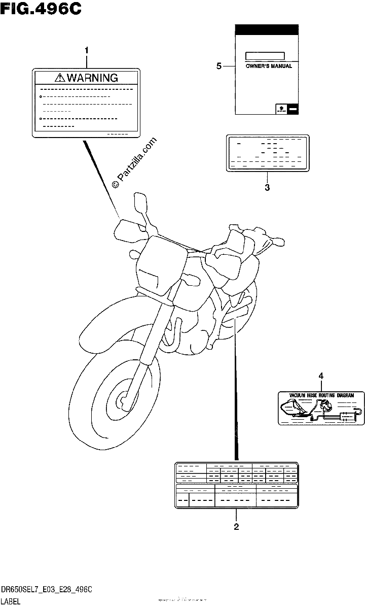 Diagrama de LABEL DR650SEL7 E33