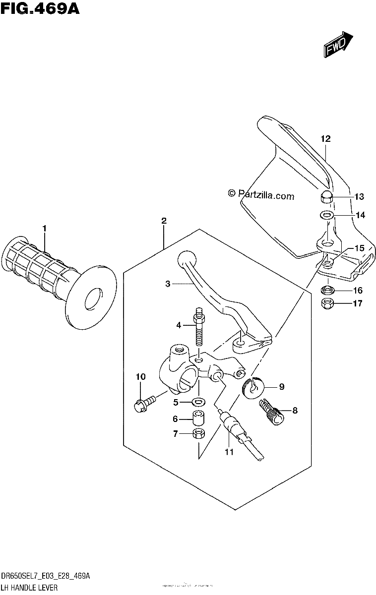 Diagrama de LH HANDLE LEVER