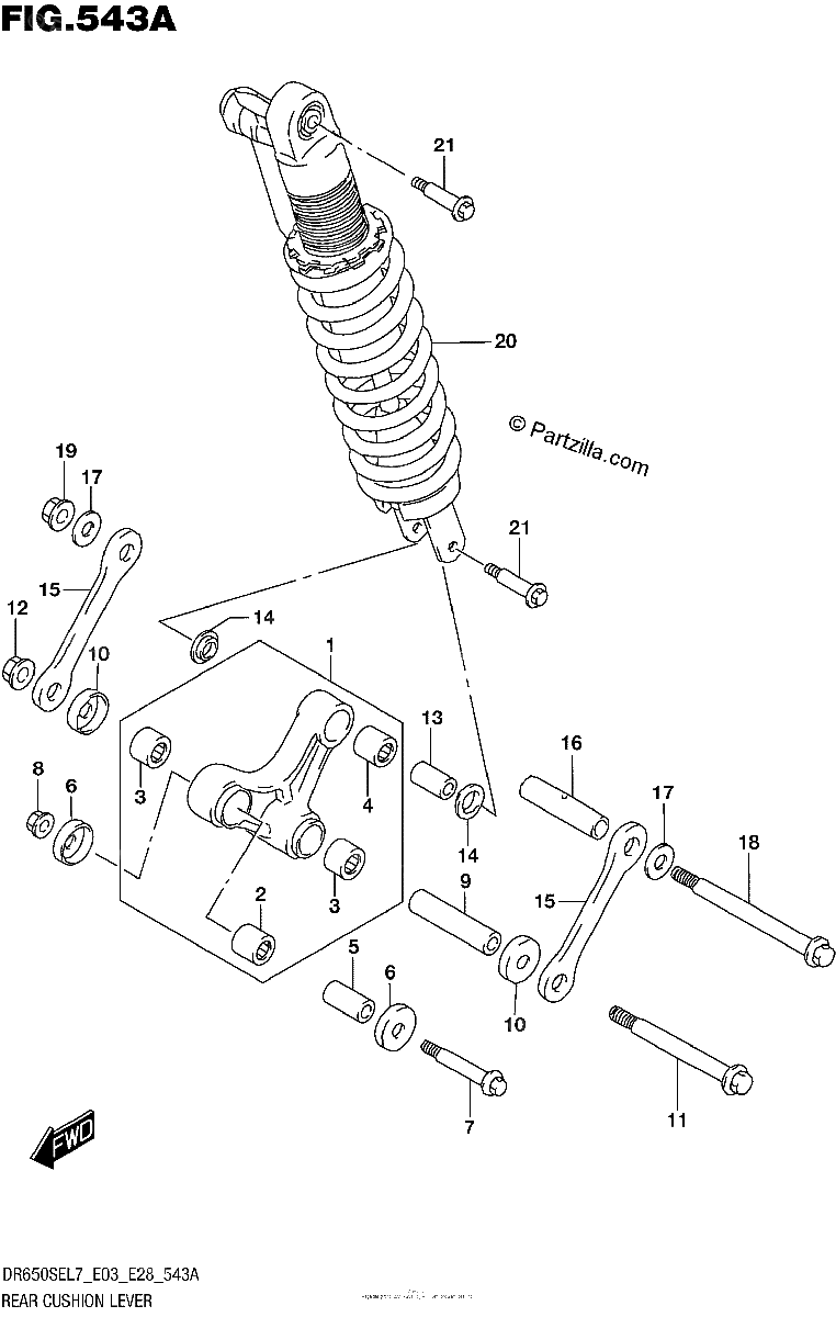 Diagrama de REAR CUSHION LEVER