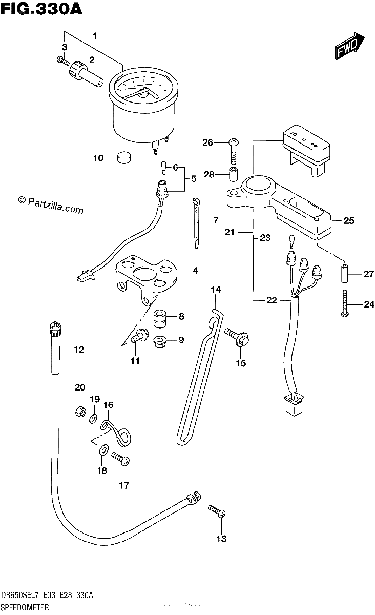 Diagrama de SPEEDOMETER DR650SEL7 E03