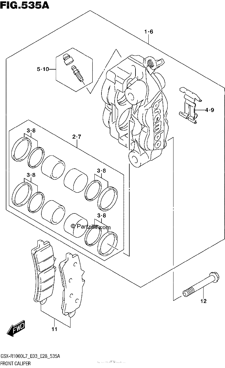 Diagrama de FRONT CALIPER