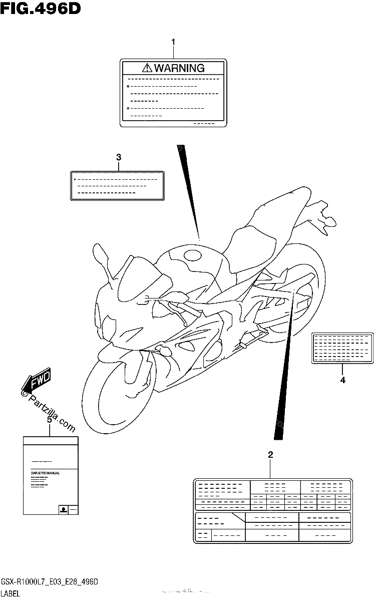 Diagrama de LABEL GSX R1000AL7 E03