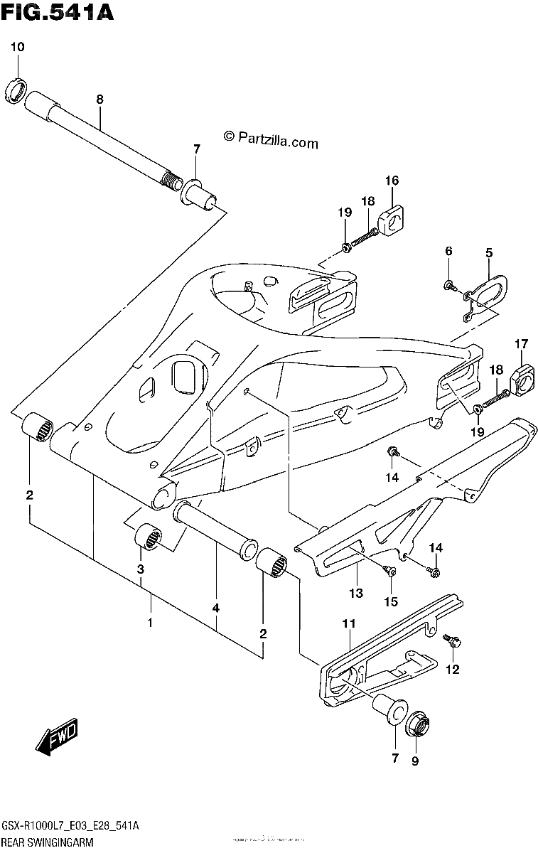 Diagrama de REAR SWINGINGARM