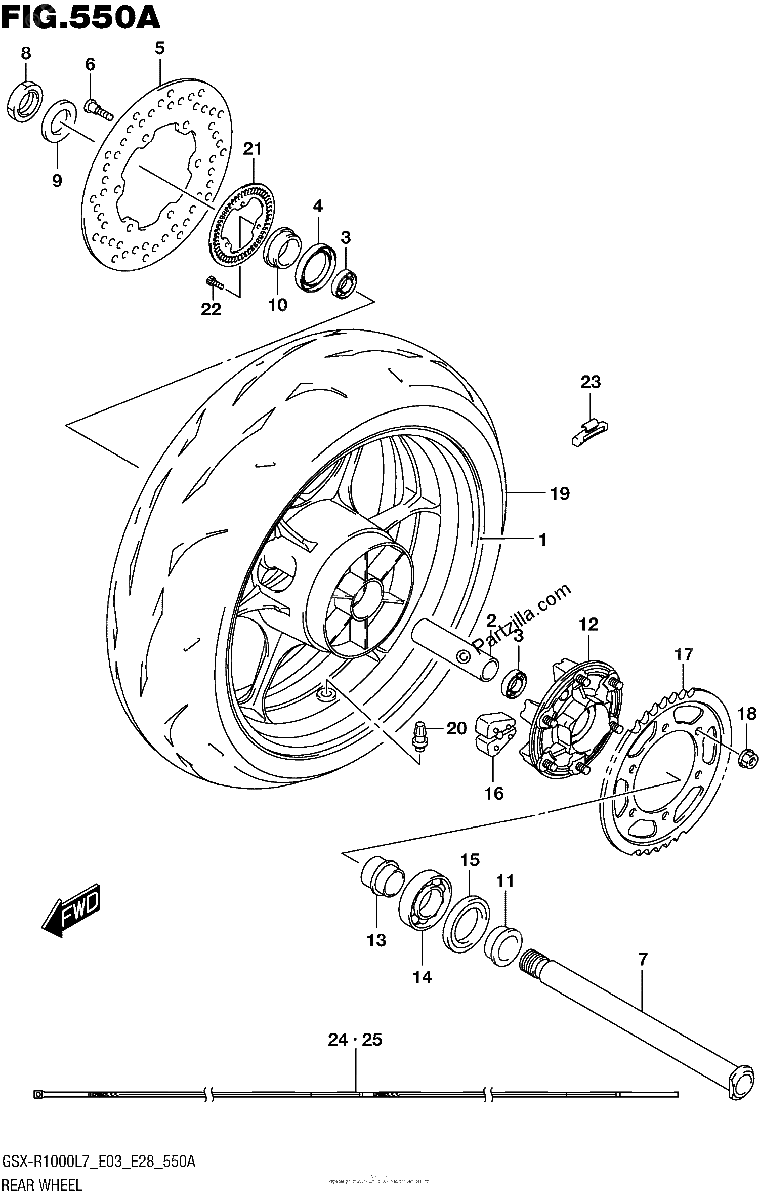 Diagrama de REAR WHEEL