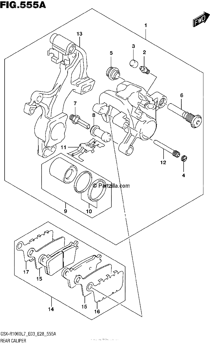 Diagrama de REAR CALIPER