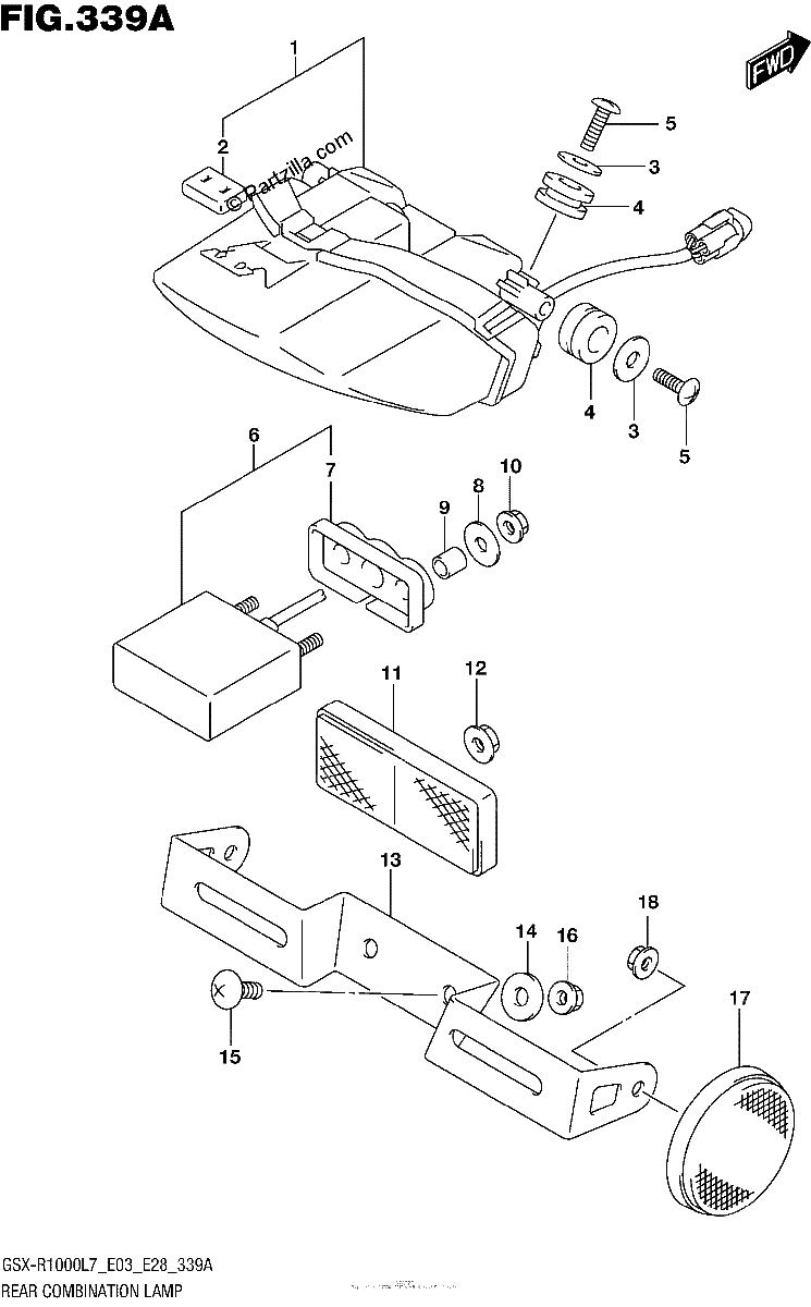 Diagrama de REAR COMBINATION LAMP
