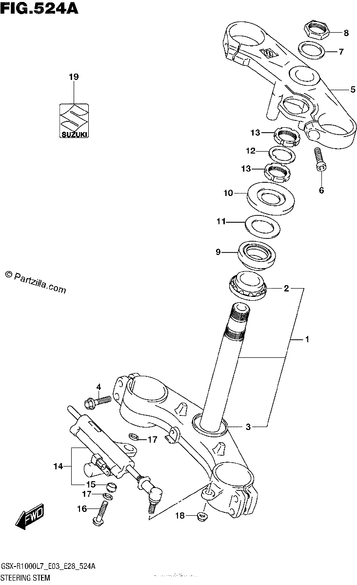 Diagrama de STEERING STEM