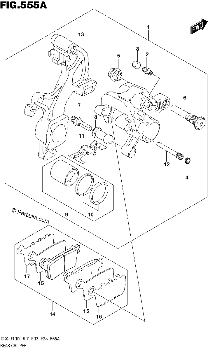 Diagrama de REAR CALIPER