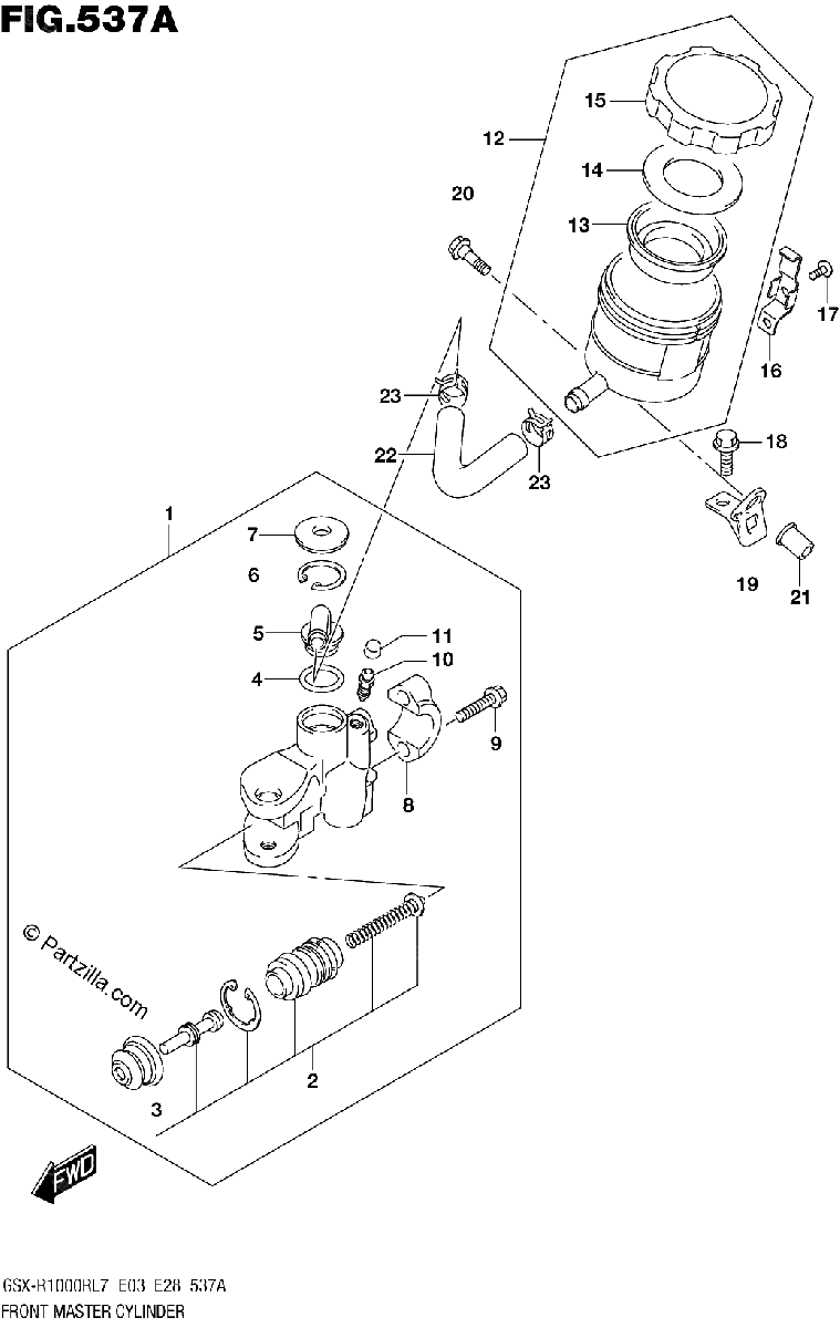 Diagrama de FRONT MASTER CYLINDER