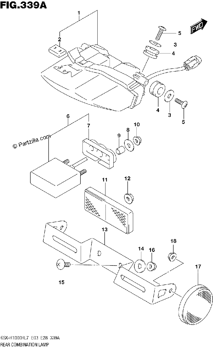 Diagrama de REAR COMBINATION LAMP
