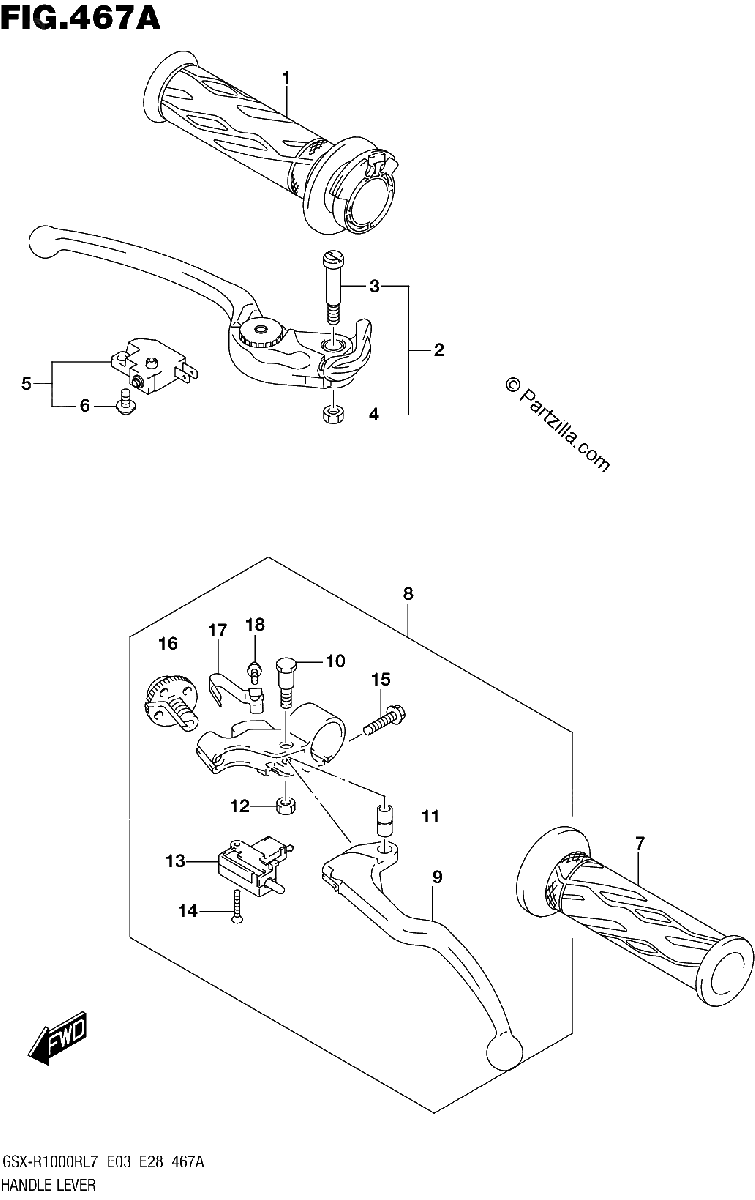 Diagrama de HANDLE LEVER