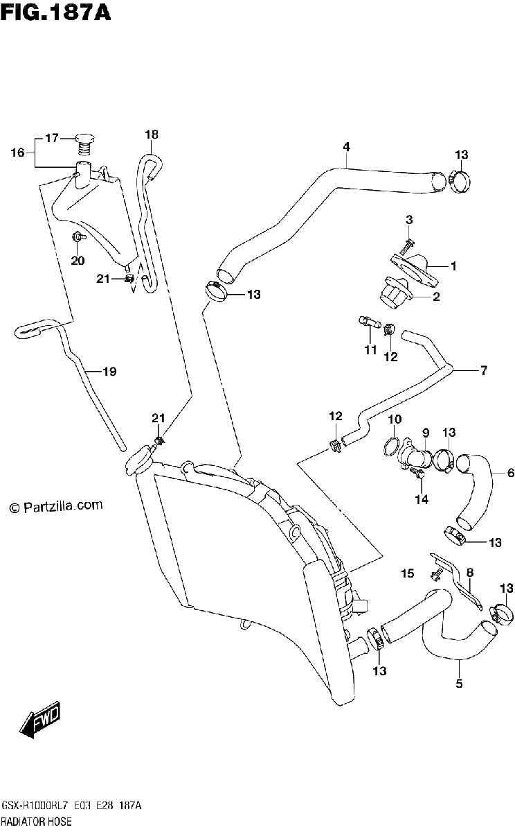 Diagrama de RADIATOR HOSE
