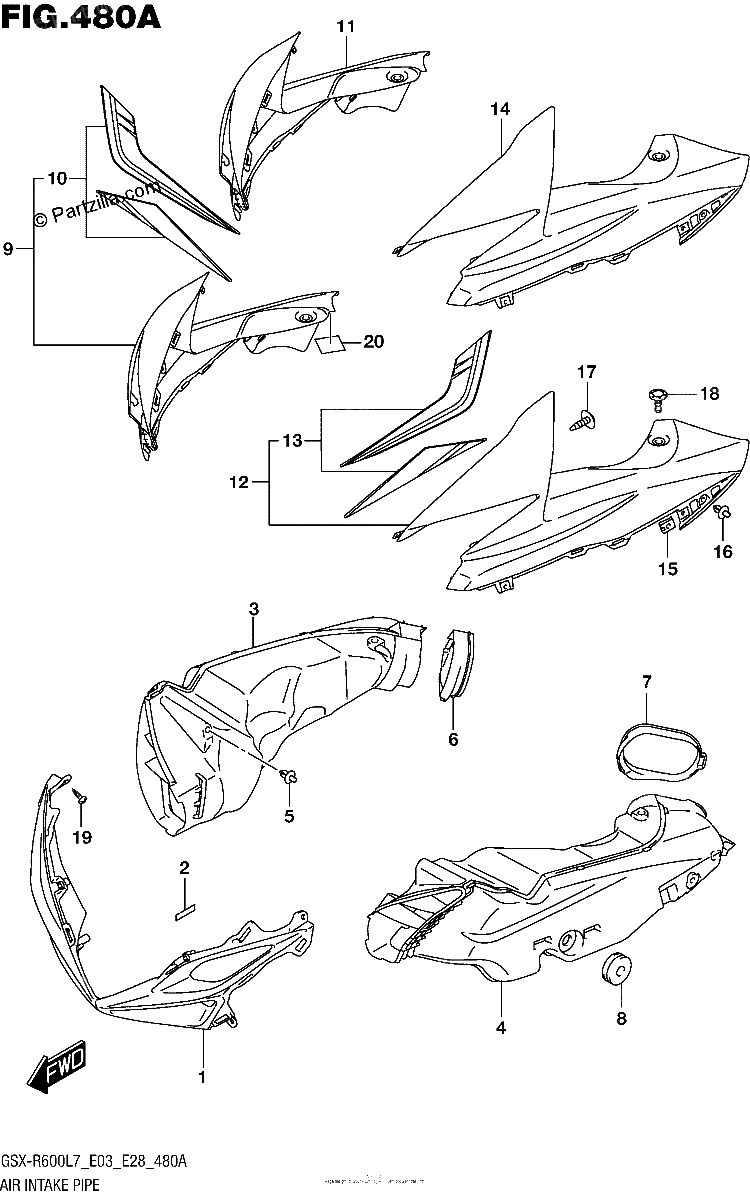 Diagrama de AIR INTAKE PIPE