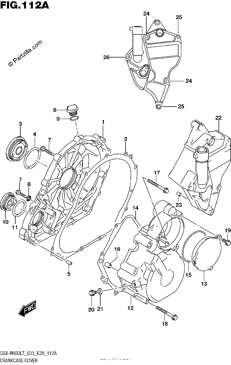 Diagrama de CRANKCASE COVER