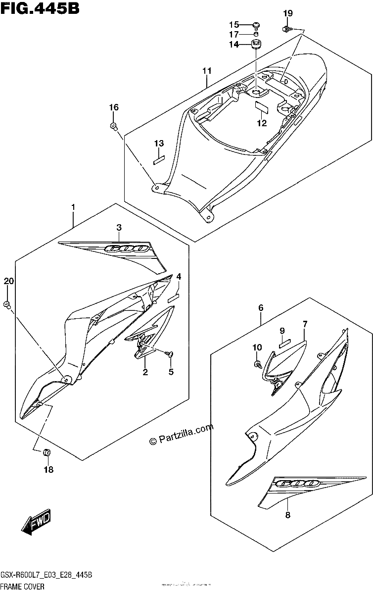 Diagrama de FRAME COVER YKV KGK