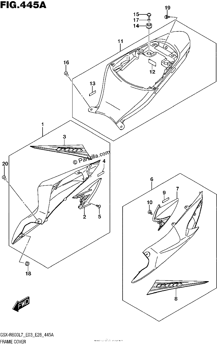Diagrama de FRAME COVER YSF