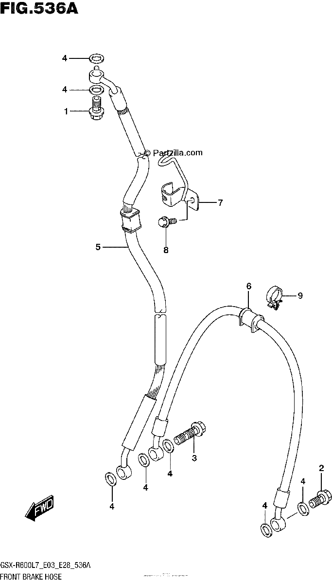 Diagrama de FRONT BRAKE HOSE