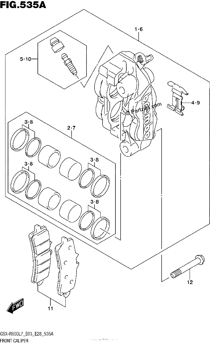 Diagrama de FRONT CALIPER