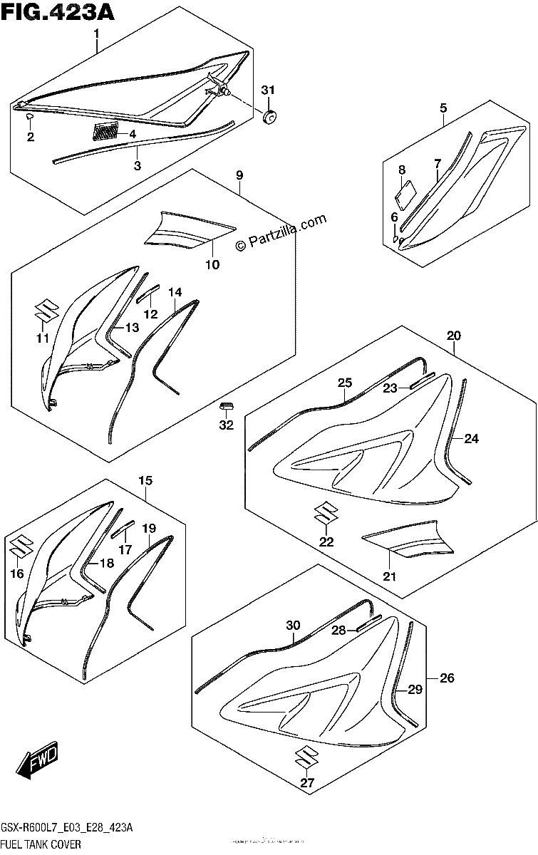 Diagrama de FUEL TANK COVER