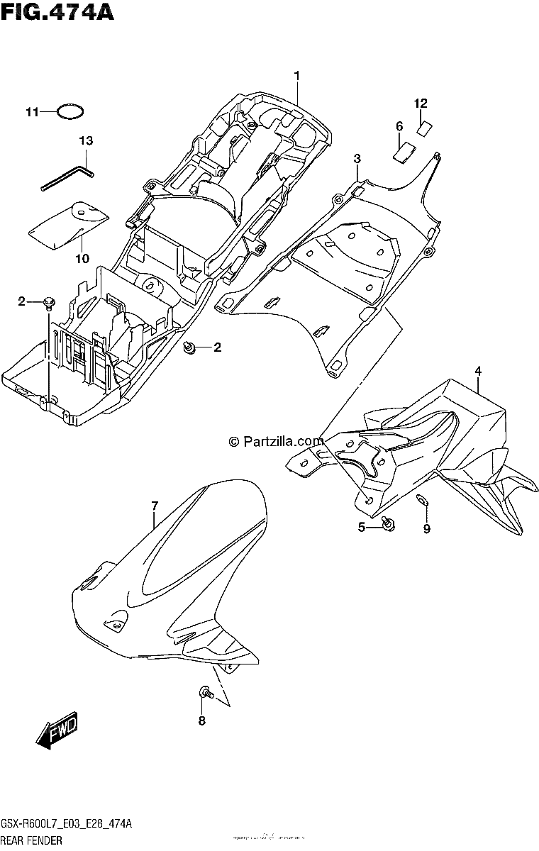 Diagrama de REAR FENDER
