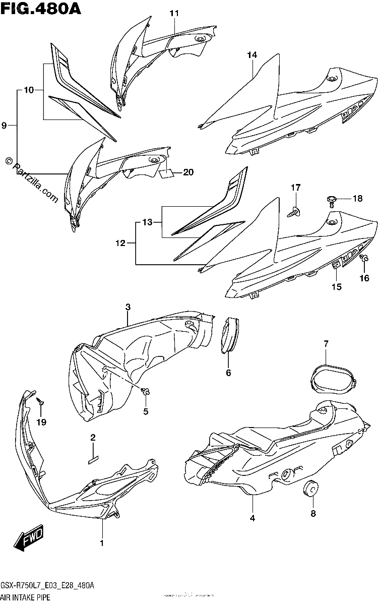 Diagrama de AIR INTAKE PIPE