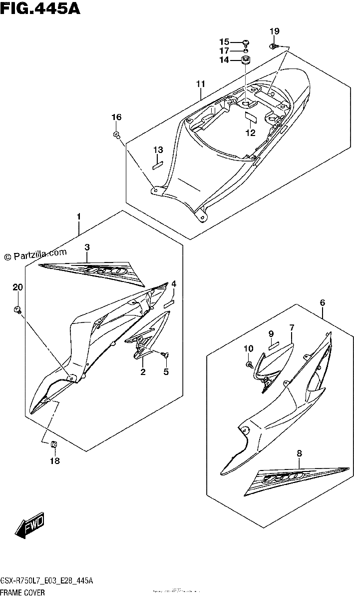 Diagrama de FRAME COVER YSF