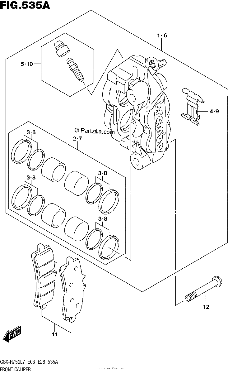 Diagrama de FRONT CALIPER