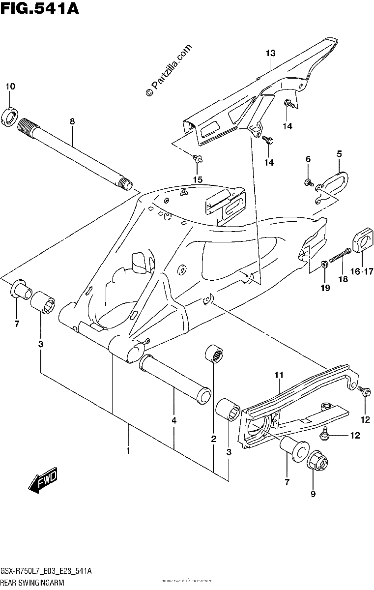Diagrama de REAR SWINGINGARM