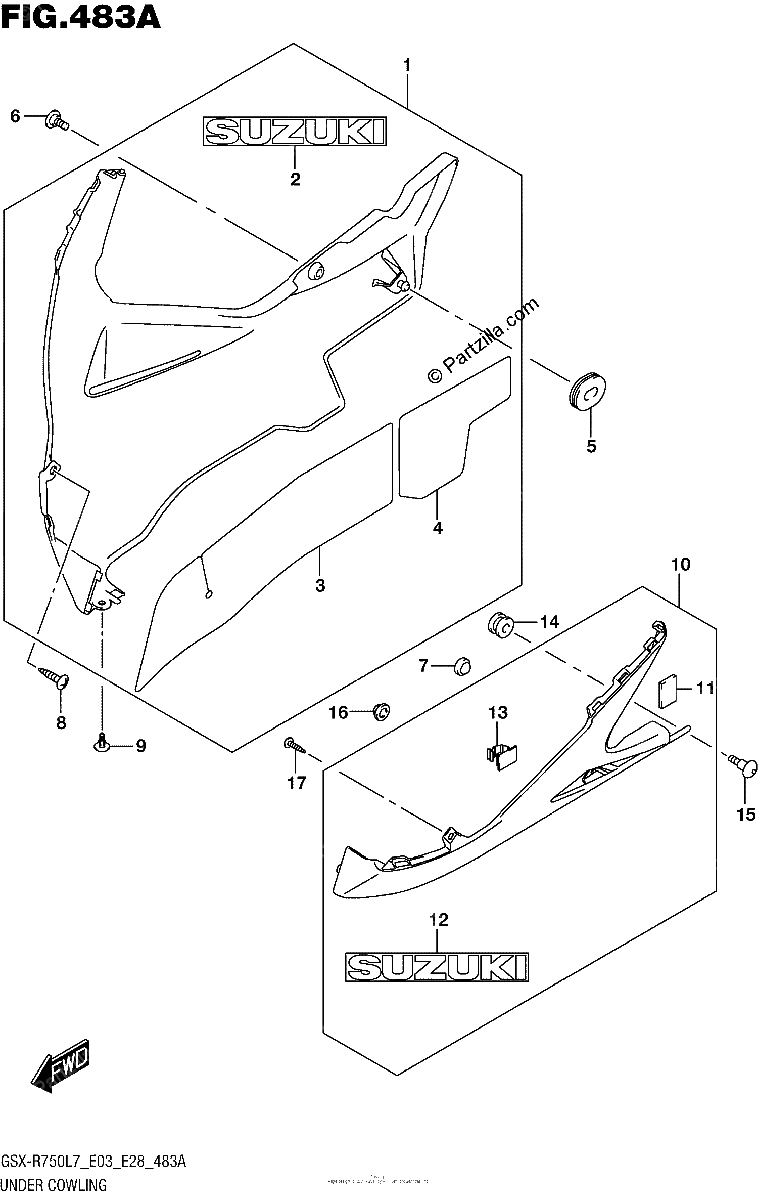 Diagrama de UNDER COWLING