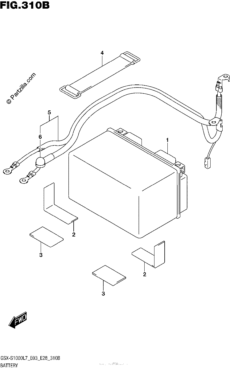 Diagrama de BATTERY GSX S1000AL7 E03