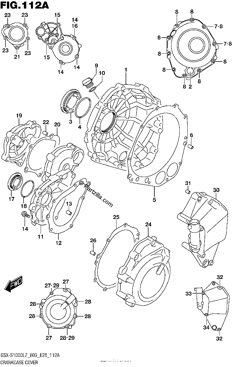 Diagrama de CRANKCASE COVER