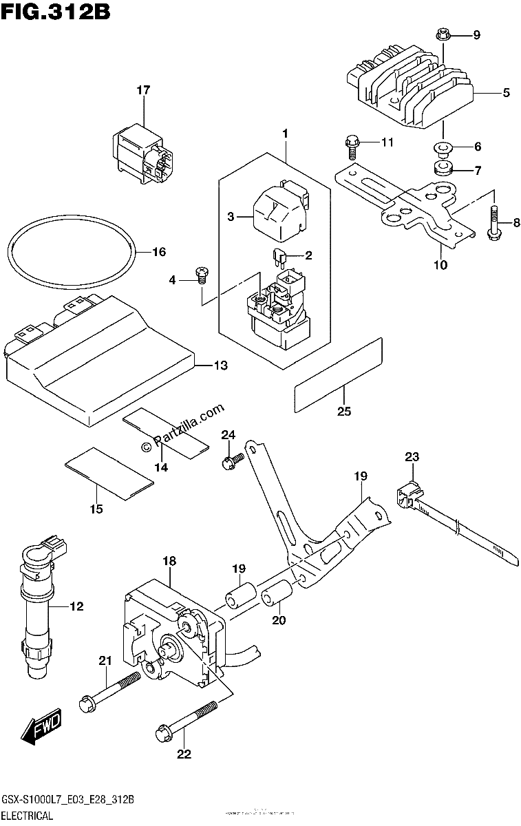 Diagrama de ELECTRICAL GSX S1000AL7 E03