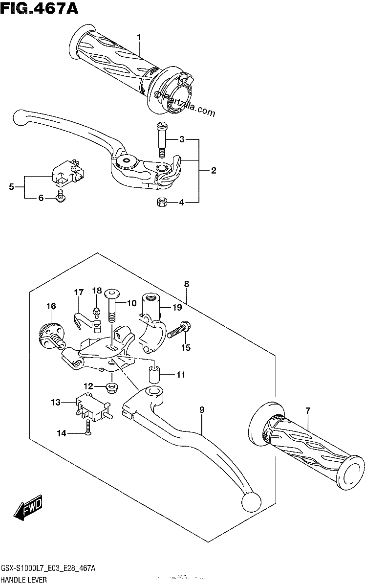 Diagrama de HANDLE LEVER