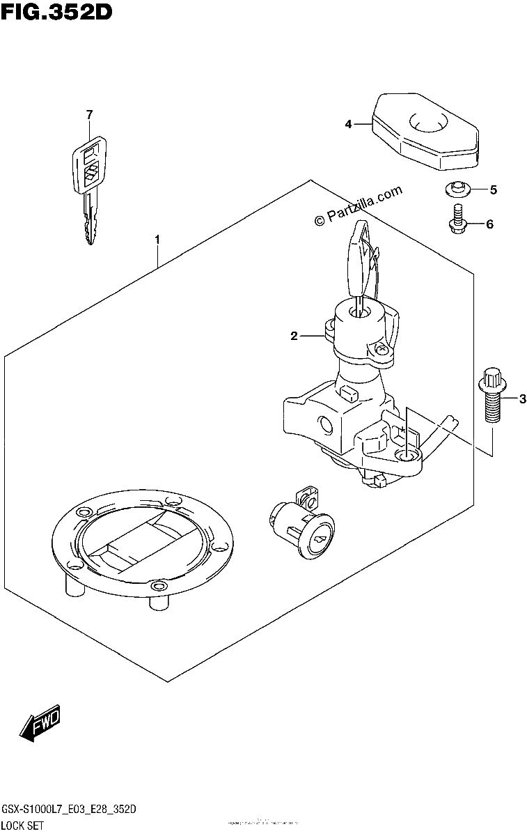 Diagrama de LOCK SET GSX S1000AL7 E33