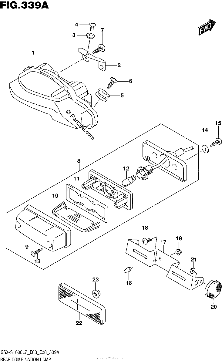Diagrama de REAR COMBINATION LAMP