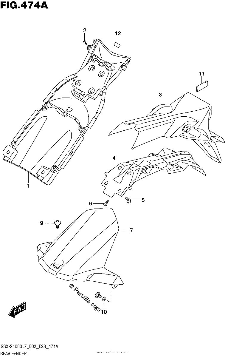 Diagrama de REAR FENDER