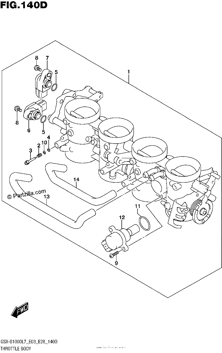 Diagrama de THROTTLE BODY GSX S1000AL7 E33