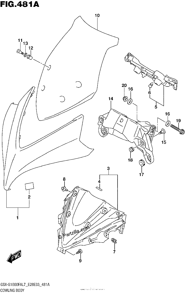 Diagrama de COWLING BODY