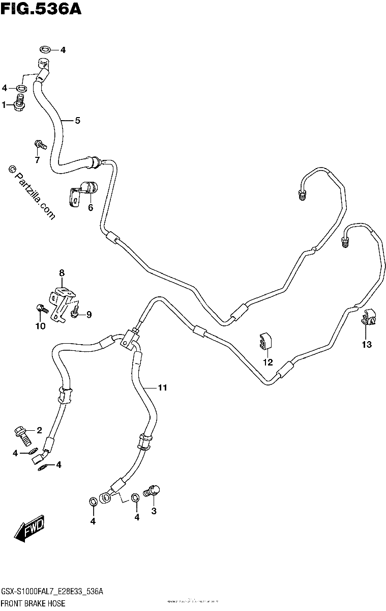 Diagrama de FRONT BRAKE HOSE