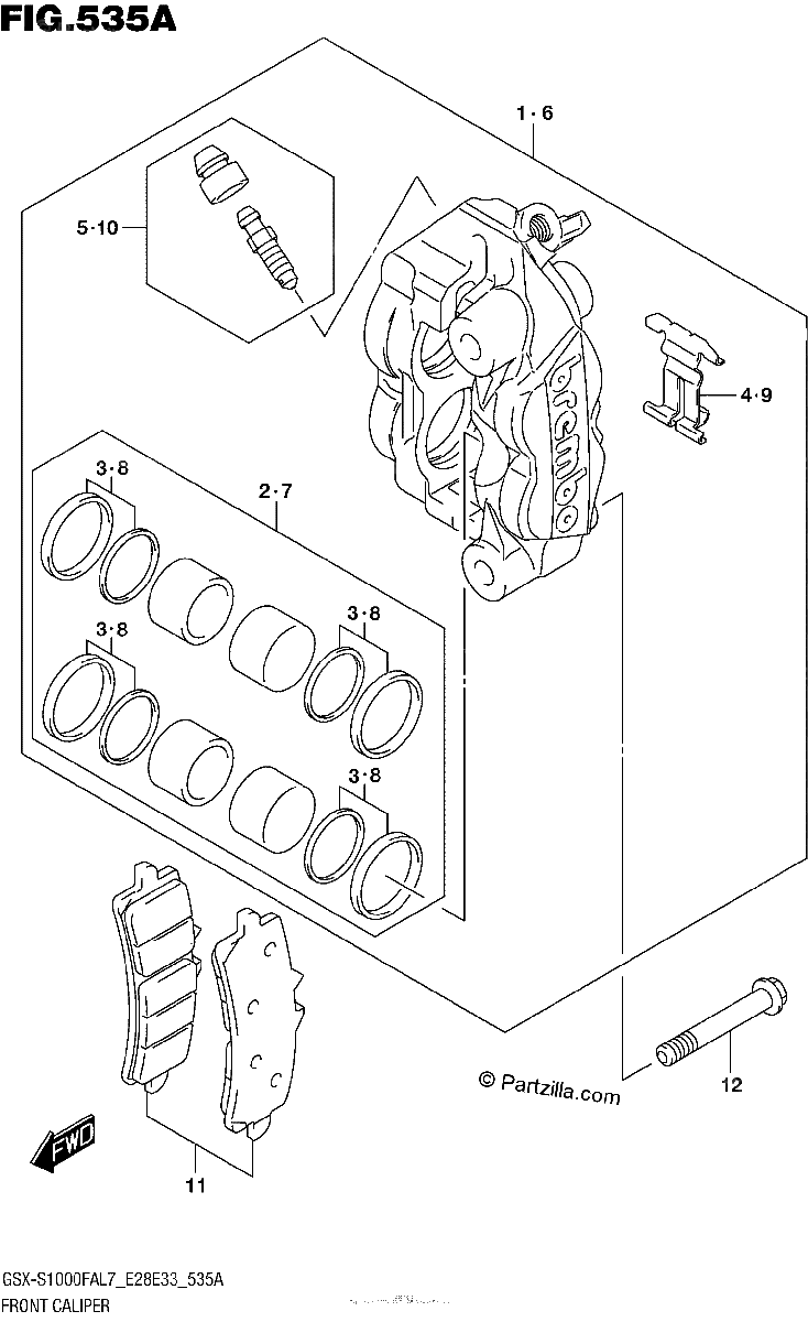 Diagrama de FRONT CALIPER
