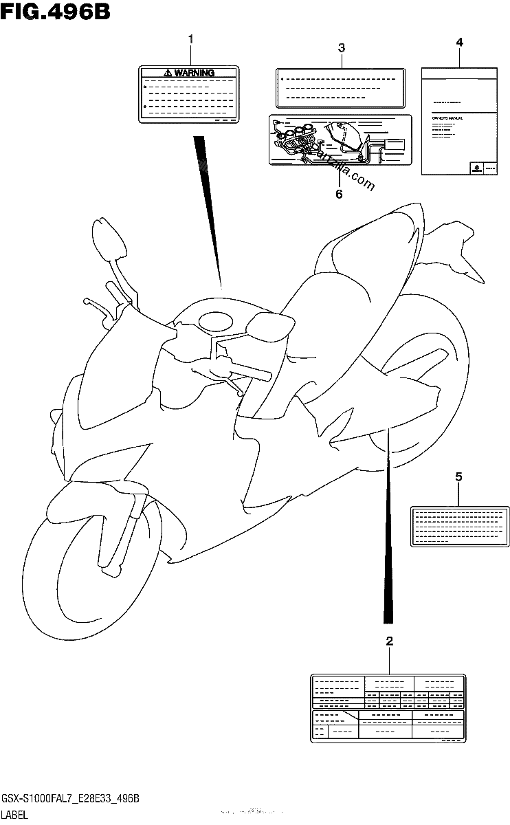 Diagrama de LABEL GSX S1000FAL7 E33