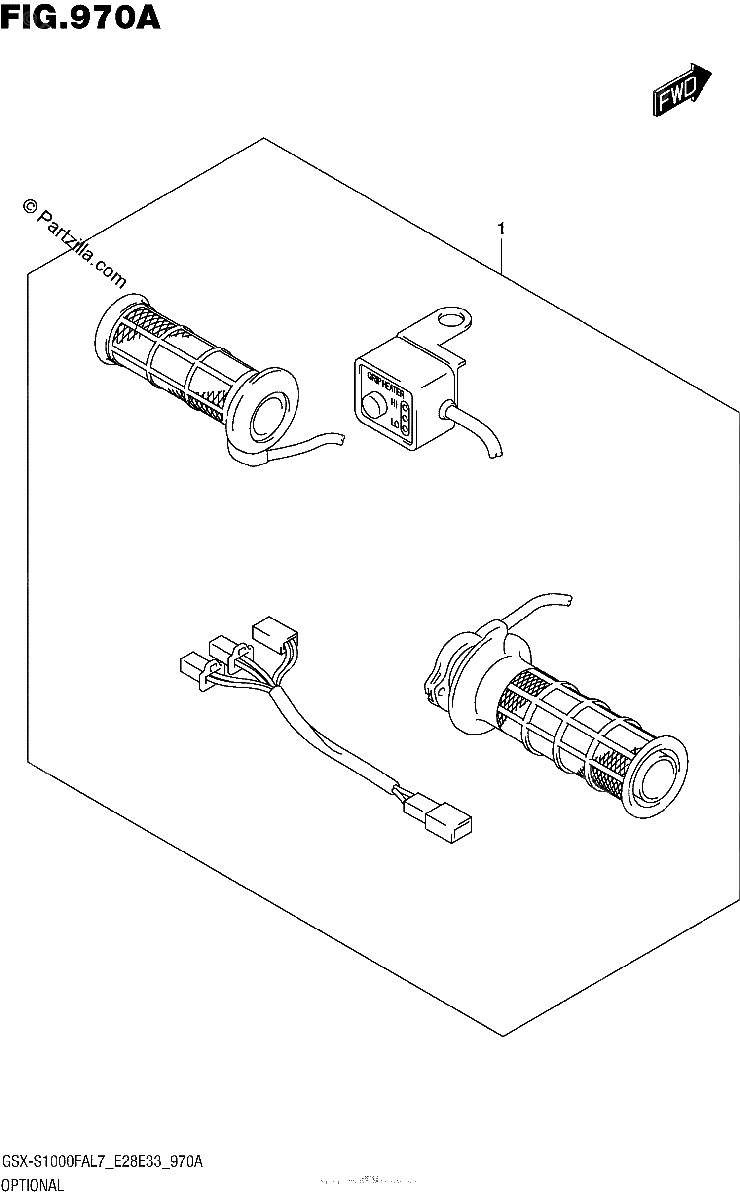 Diagrama de OPTIONAL GRIP HEATER SET