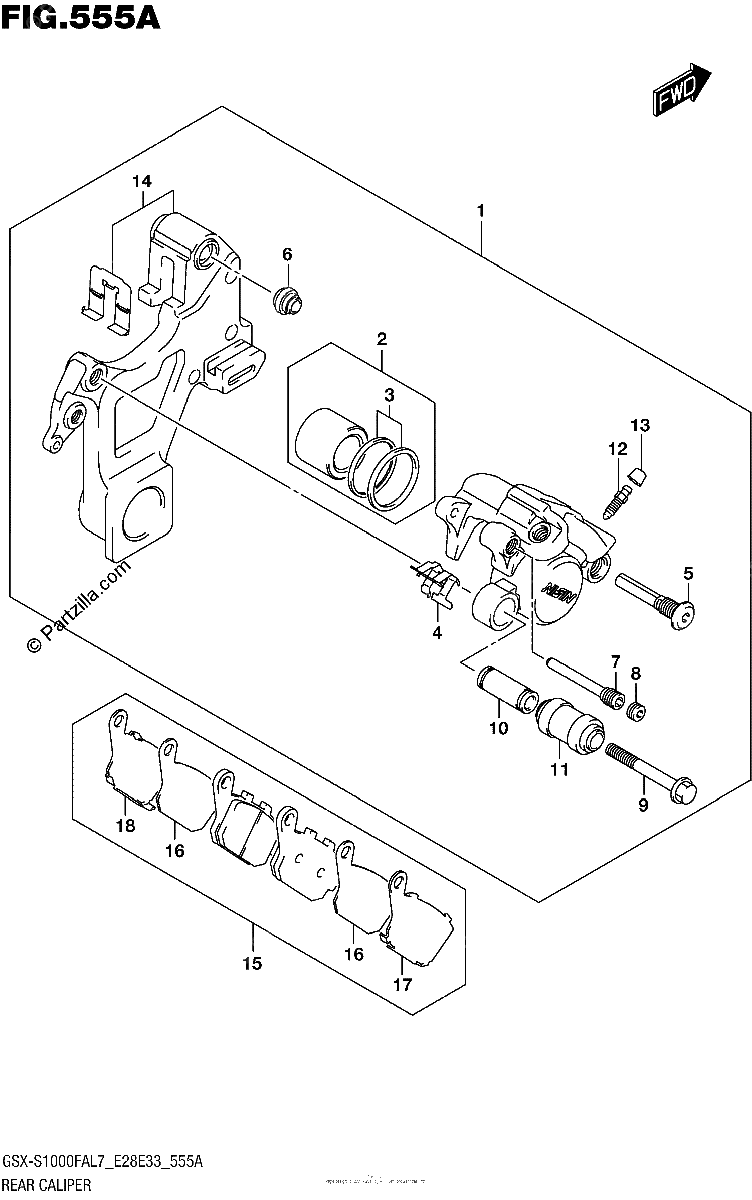 Diagrama de REAR CALIPER