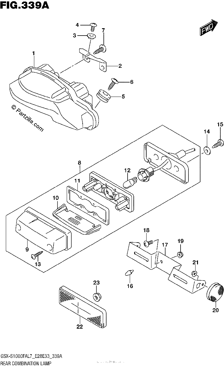 Diagrama de REAR COMBINATION LAMP