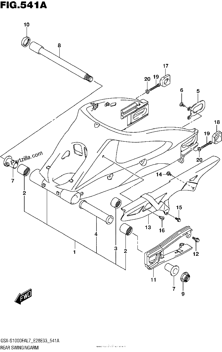 Diagrama de REAR SWINGINGARM