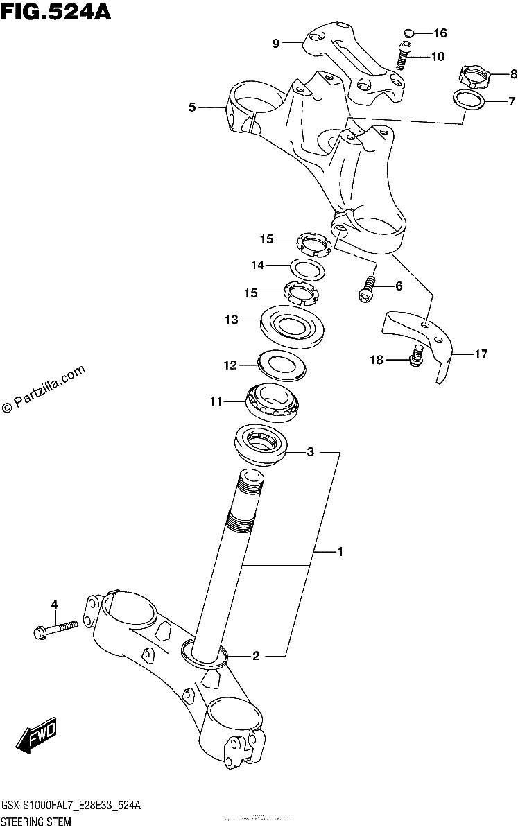 Diagrama de STEERING STEM