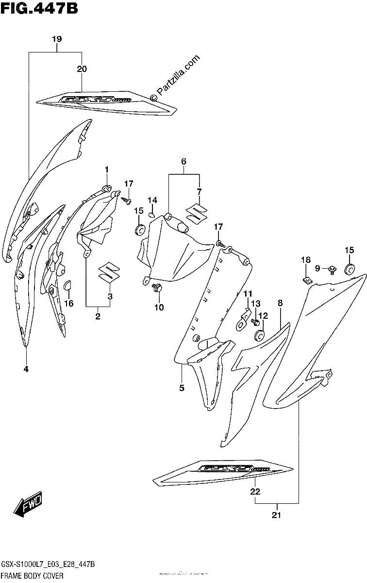Diagrama de FRAME BODY COVER YSF
