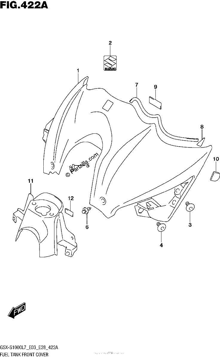 Diagrama de FUEL TANK FRONT COVER