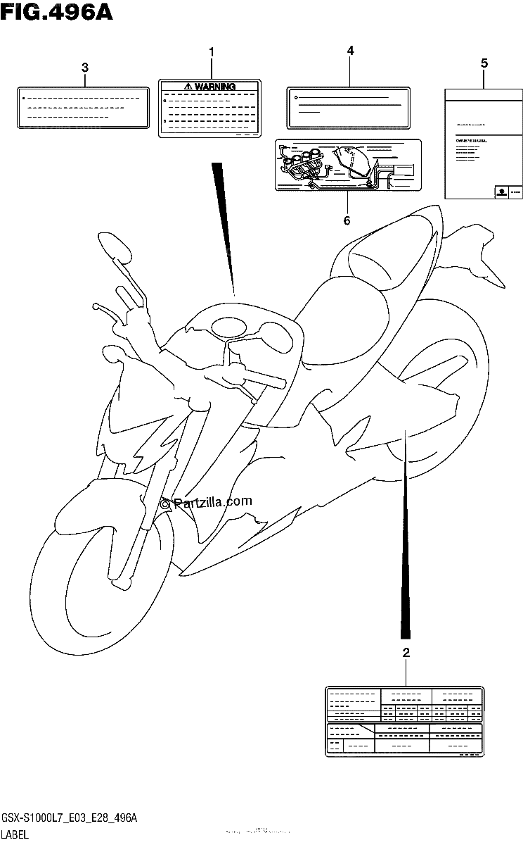 Diagrama de LABEL GSX S1000L7 E33