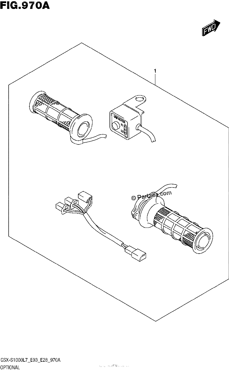 Diagrama de OPTIONAL GRIP HEATER SET